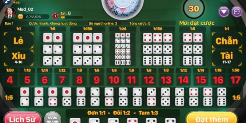 Luật chơi tài xỉu Luật chơi tài xỉu trong Game bài đổi thưởng có điểm gì khác biệt?